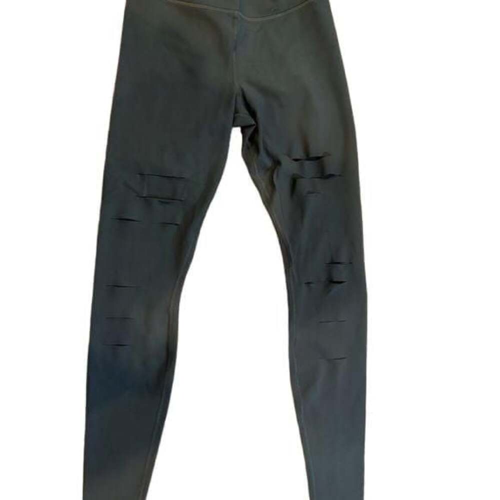 Alo yoga dark grey Leggings with laser cut slit detail on legs